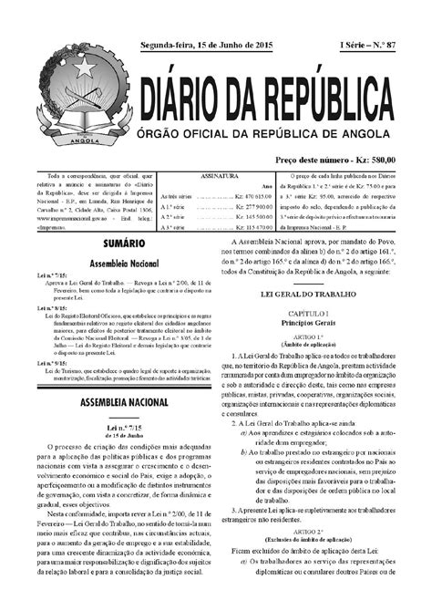 diario da republica de angola